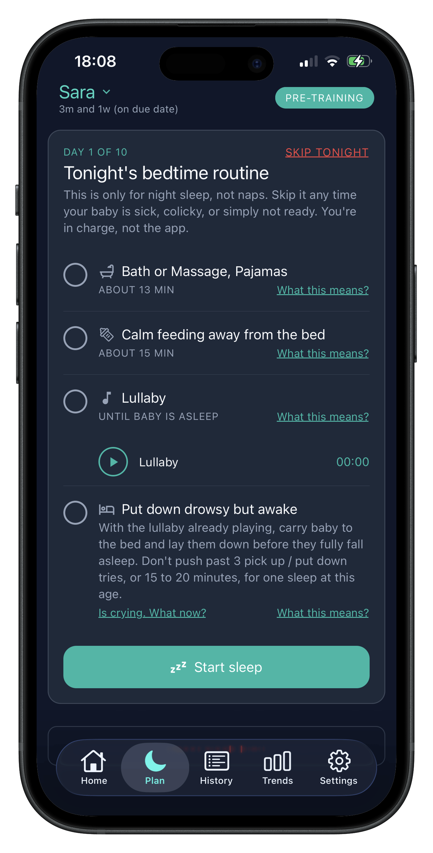Hushly sleep training routine: a step-by-step nightly plan personalized to baby's age